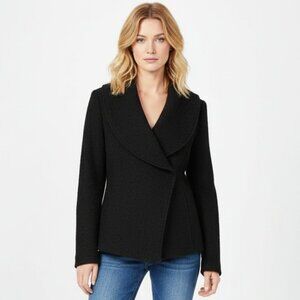 Zara 100% Boiled Wool Cropped Long Sleeve Jacket M